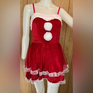 Women's Christmas Mrs Santa Claus Sexy Babydoll Dress Cosplay Outfit Sz SM